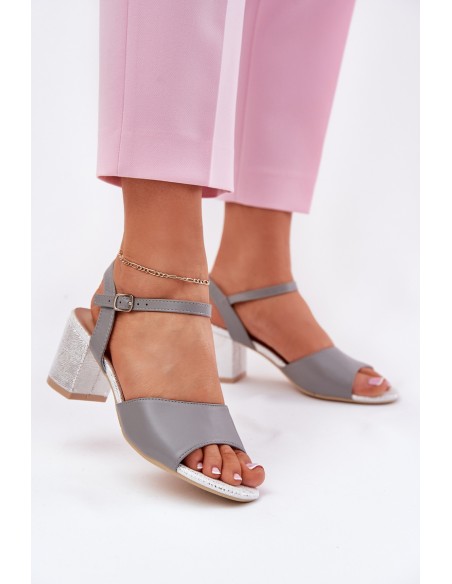 Ladies Heeled Sandals Vinceza 20275 Gray