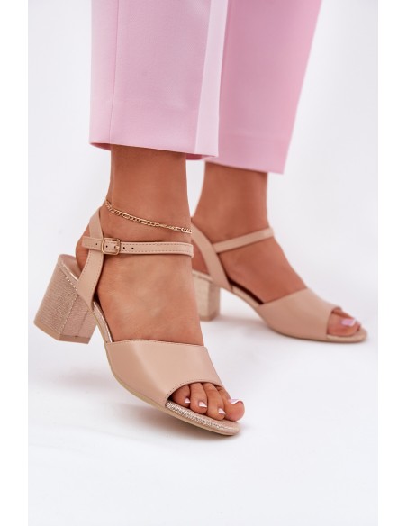 Women's Heeled Sandals Vinceza 20275 Beige