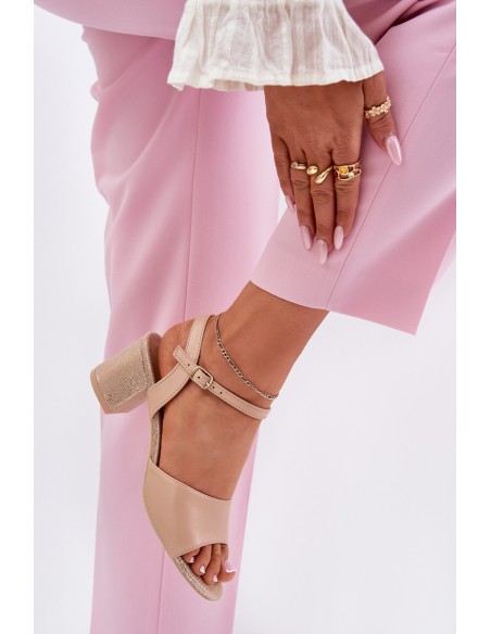 Women's Heeled Sandals Vinceza 20275 Beige