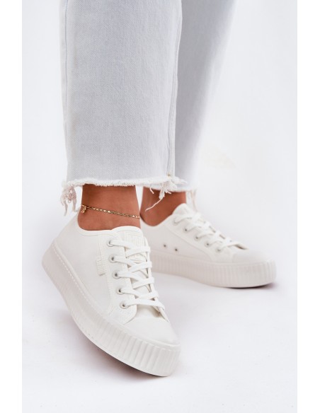 Women Fabric Sneakers On Platform Big Star RR274776 White