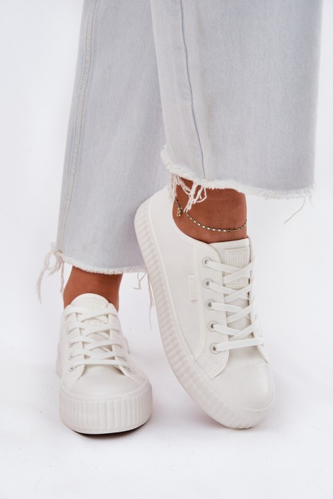 Women Fabric Sneakers On Platform Big Star RR274776 White