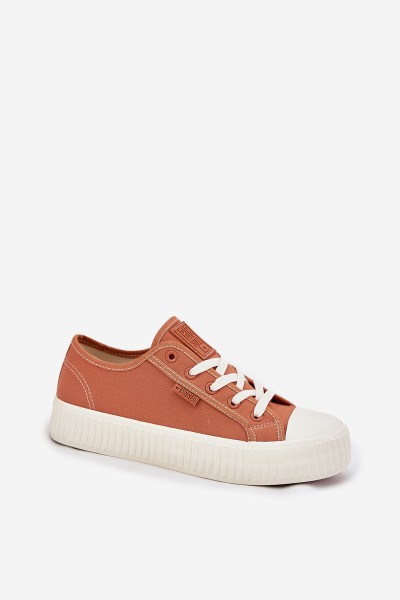 Women s fabric sneakers on platform Big Star RR274778 Orange 2