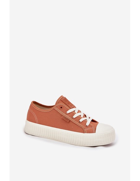 Women s fabric sneakers on platform Big Star RR274778 Orange