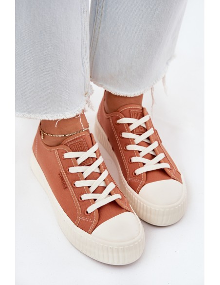 Women s fabric sneakers on platform Big Star RR274778 Orange