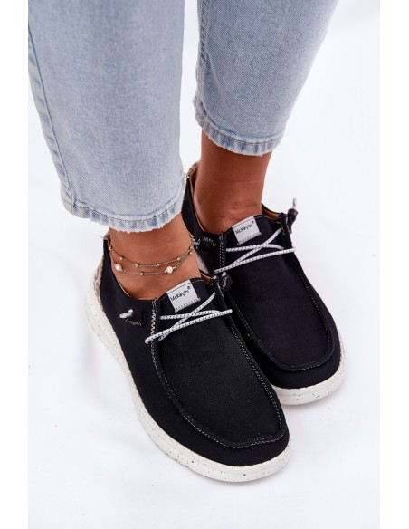 Lengvi moteriški bateliai iš audinio „McKeylor 96116“ juodi