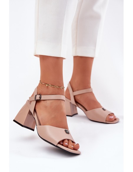 Women's Heeled Sandals Vinceza 62235 Beige