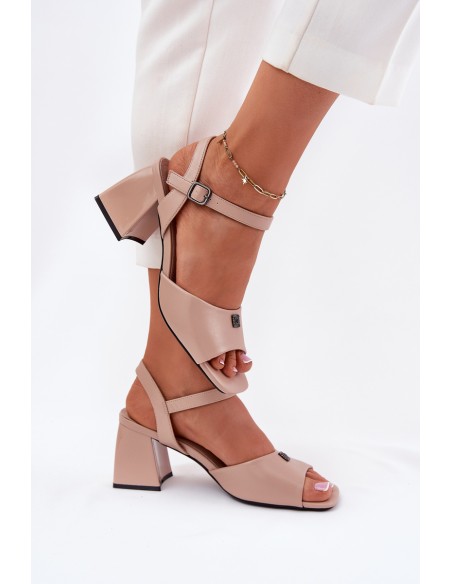 Women's Heeled Sandals Vinceza 62235 Beige