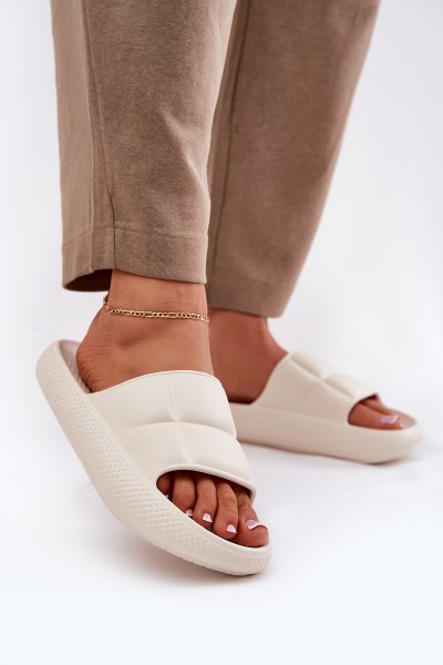 Moteriškos šlepetės su putplasčiu padu LEE MAYA SLIDER WOMEN LOW 50251016 Beige