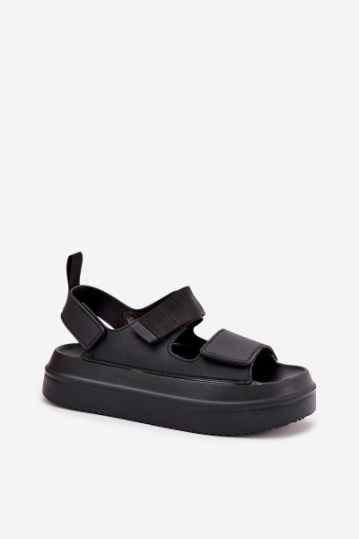 Ladies platform sandals with velcro black Nitepira 2