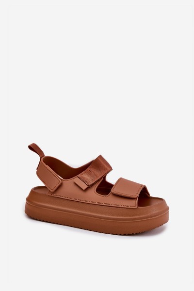 Women's platform sandals with Velcro Camel Nitepira 2