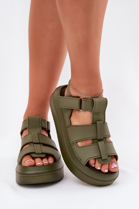 Women's platform sandals green Nitavelia