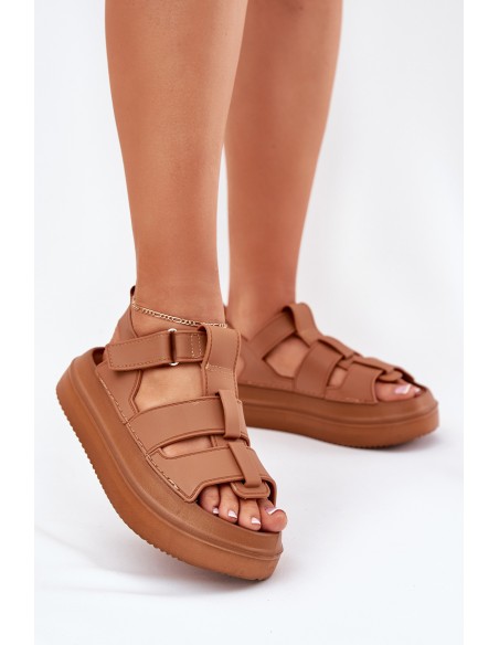 Ladies Platform Sandals Camel Nitavelia