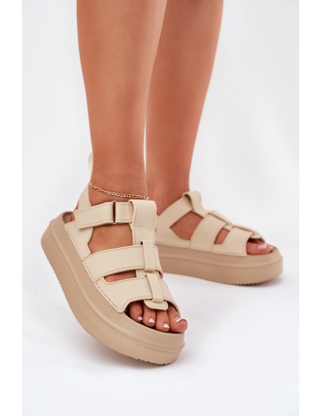 Beige Platform Sandals Women Nitavelia