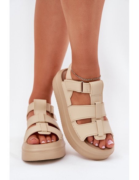 Beige Platform Sandals Women Nitavelia