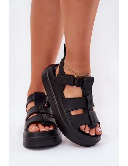 Moteriškos platforminės basutės juodos Nitavelia