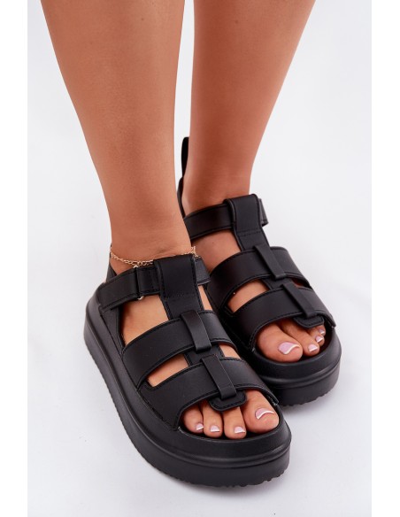 Ladies Platform Sandals Black Nitavelia