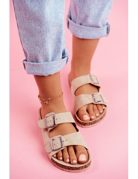 Women's Slides On Corck Beige Si Senor