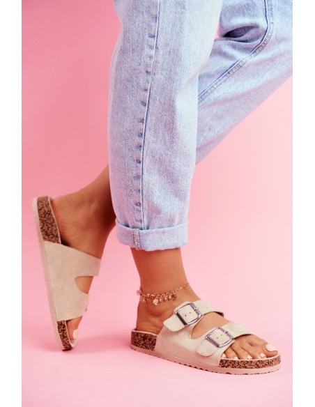 Women's Slides On Corck Beige Si Senor