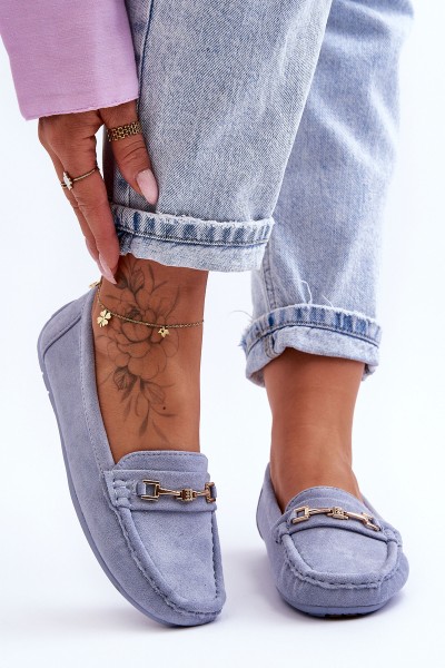 Women's Classic Suede Loafers Blue Corinell