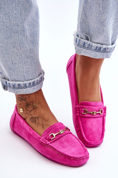 Women's Classic Suede Moccasins Pink Corinell 2