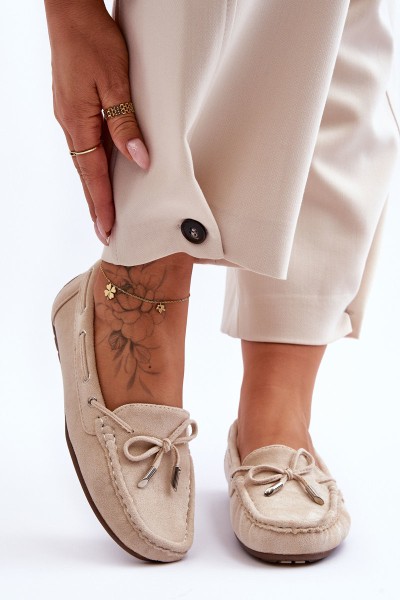 Women's Suede Moccasins Beige Si Passione