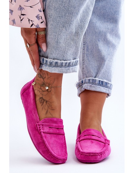 Women's Suede Moccasins Pink Lenvie