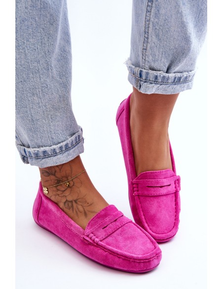 Women's Suede Moccasins Pink Lenvie