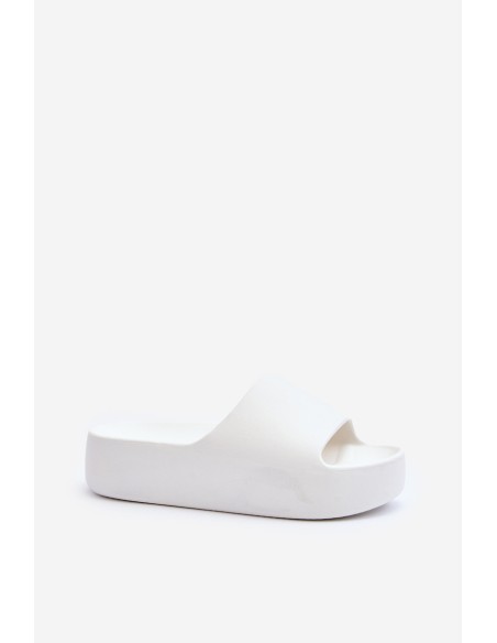 Women's Thick Sole White Slides Oreithano