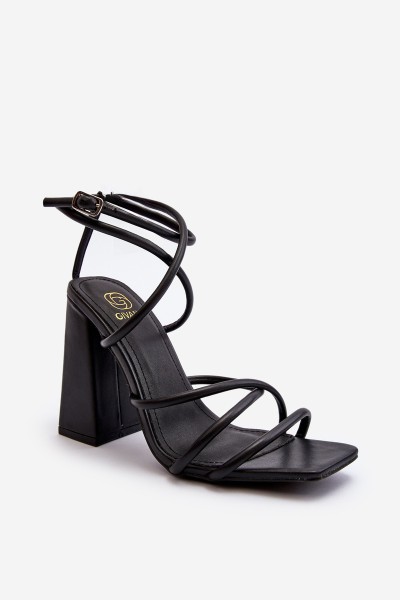 Stylish Black High Heel Sandals Josette 2