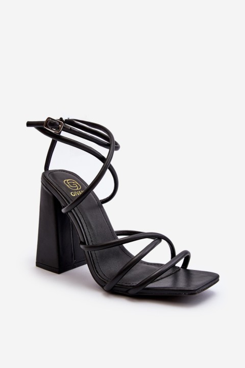 Stylish Black High Heel Sandals Josette