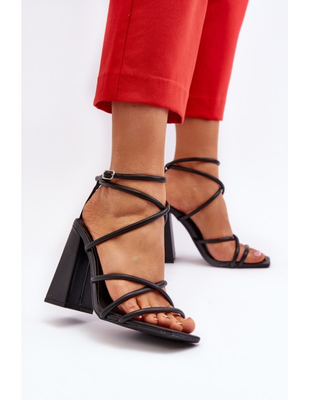 Stylish Black High Heel Sandals Josette