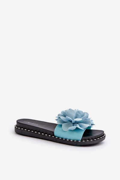 Women's Sandals Decorated with Flowers Black Cellanen 2