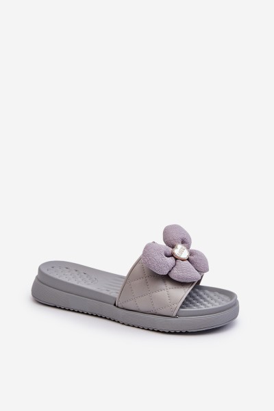 Women's Grey Sandals with Decoration on Low Platform Cedrella 2