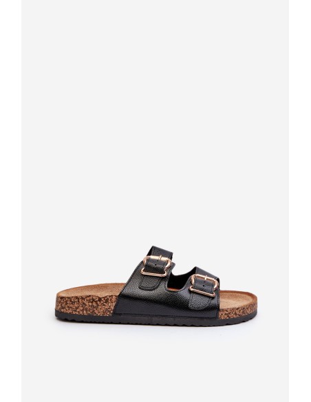 Women's Sandals with Buckles Black Fronila