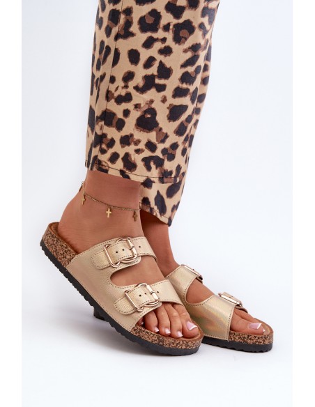 Women's Sandals with Golden Buckles Fronila