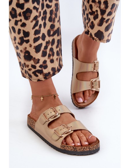 Women's Sandals with Golden Buckles Fronila