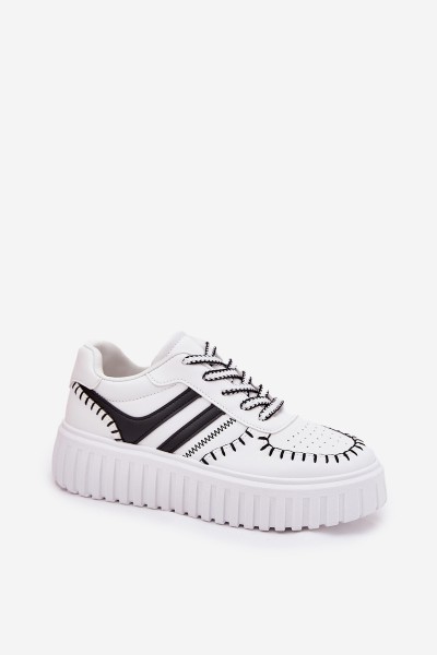 Ladies Sneakers On Platform White-Black Ofenale 2