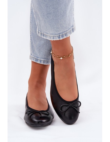 Leather Ballet Flats Women Maciejka P6800-01 Black