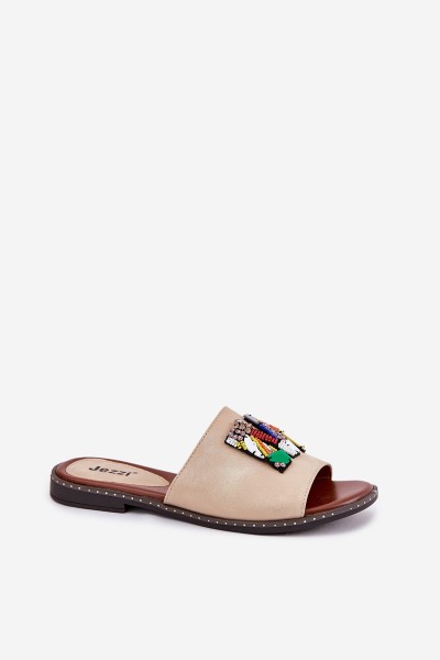 Women's Flat Sandals With Decoration Gold Clelione 2