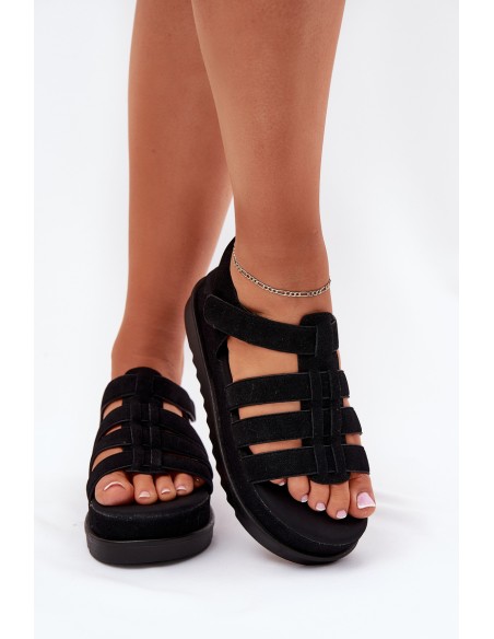 Women's Platform Eco Suede Sandals Black Filisenia