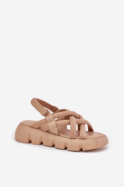 Women's Platform Sandals With Straps Beige Filamira 2