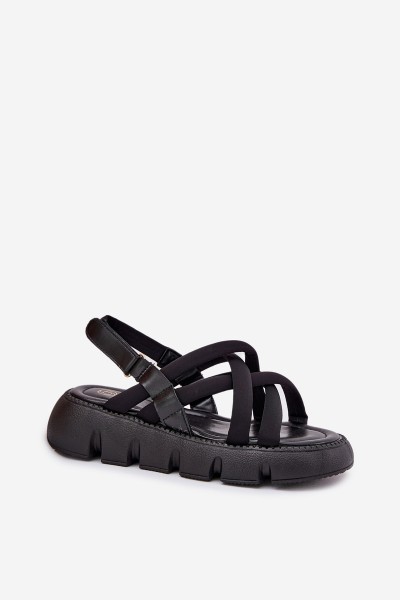 Women's platform sandals with straps black Filamira 2