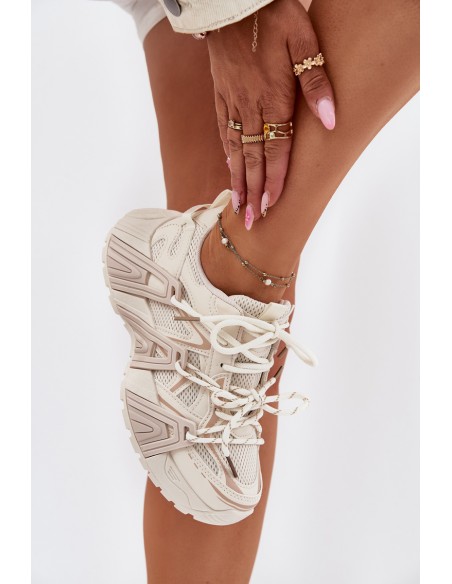 Sneakers Sports Shoes Women's Beige Tonelli