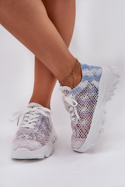 Women's Sneakers With Crochet Upper Multicolor Jelhiris