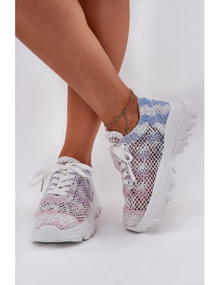 Women's Sneakers With Crochet Upper Multicolor Jelhiris