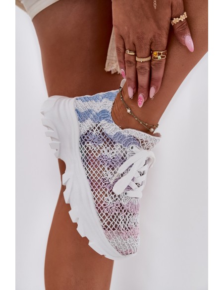 Women's Sneakers With Crochet Upper Multicolor Jelhiris