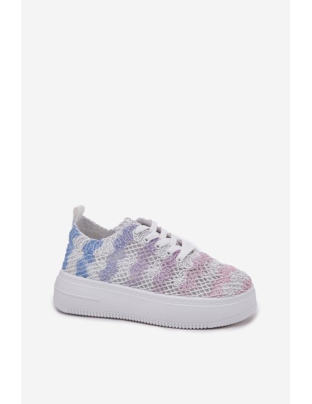 Womens Platform Sneakers With Crocheted Upper Multicolor Mirietto