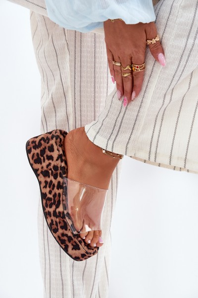 Women's sandals with transparent strap on wedge panther Meltiana
