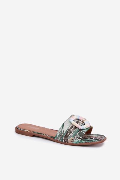 Flat Ladies Sandals With Decorative Buckle Multicolor Clariola 2