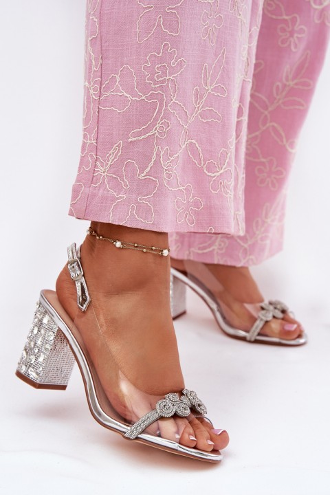 Permatomos basutės su kulniukais D&A MR51-705 Sidabrinės